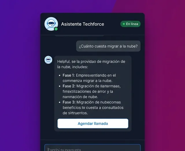 Agente conversacional con asistente Techforce
