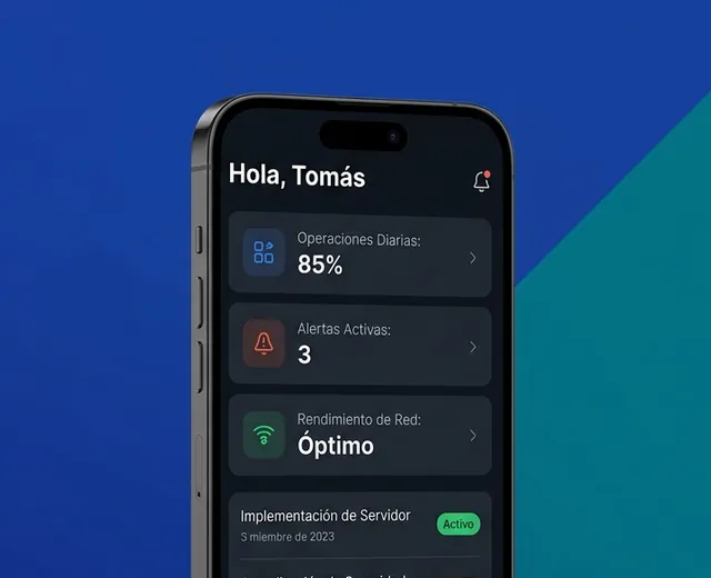 App móvil B2B con KPIs y alertas